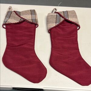Red Plaid Cuff Christmas Stockings